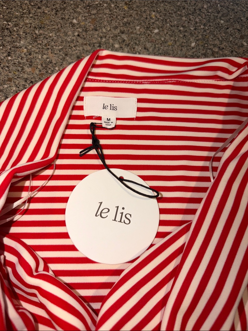 Le Lis Red and White Striped Top - Picture 2 of 3